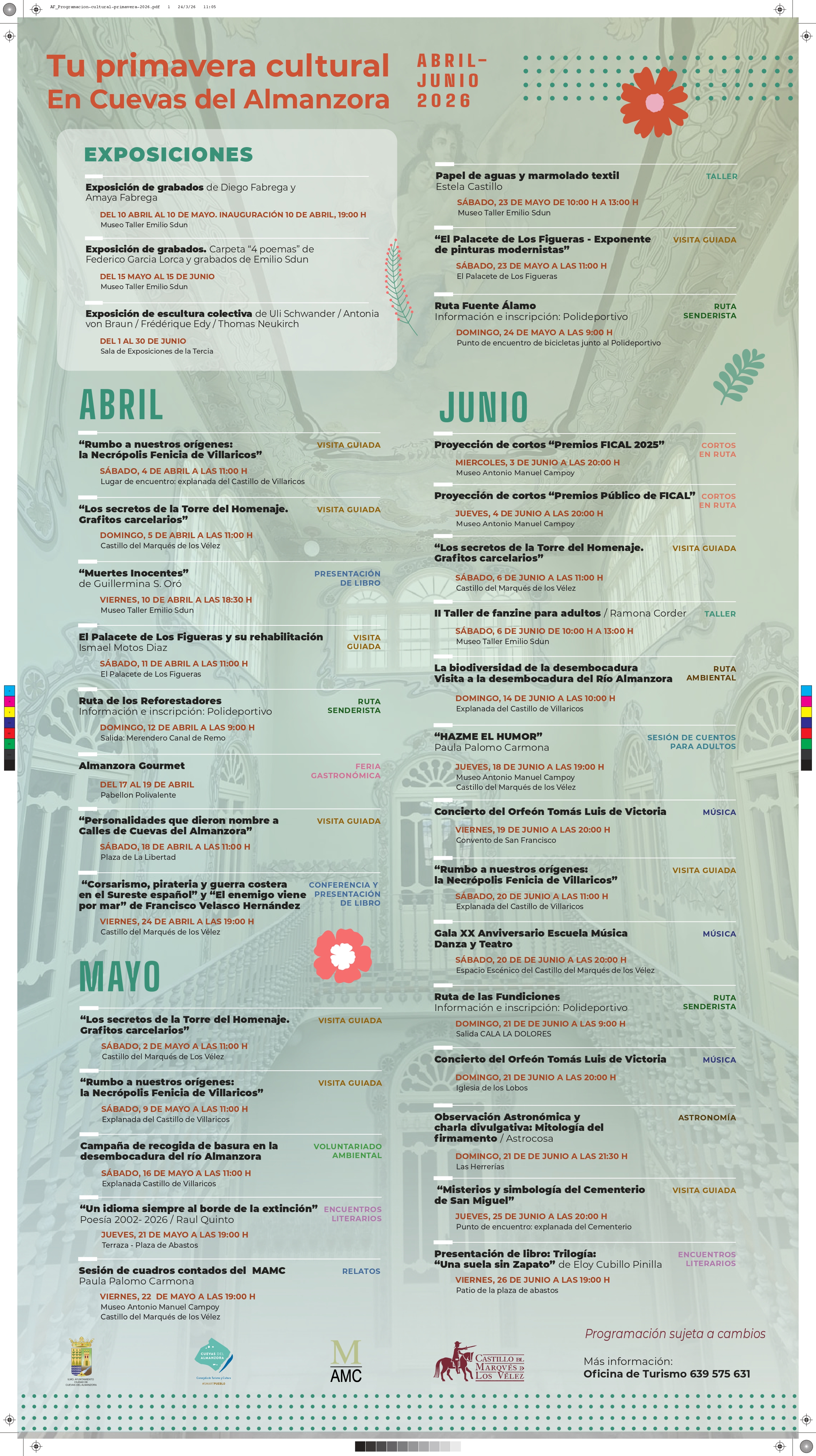 PROGRAMACIÓN CULTURAL PRIMAVERA 2026