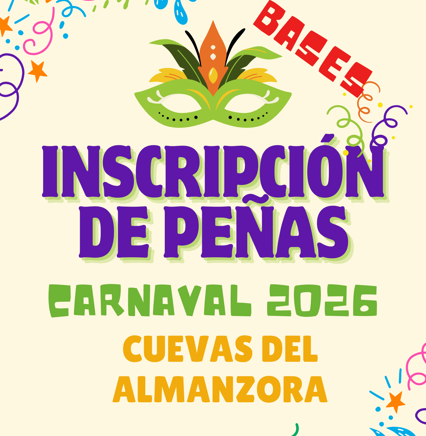 BASES DE INSCRIPCIÓN DE PEÑAS DE CARNAVAL 2026